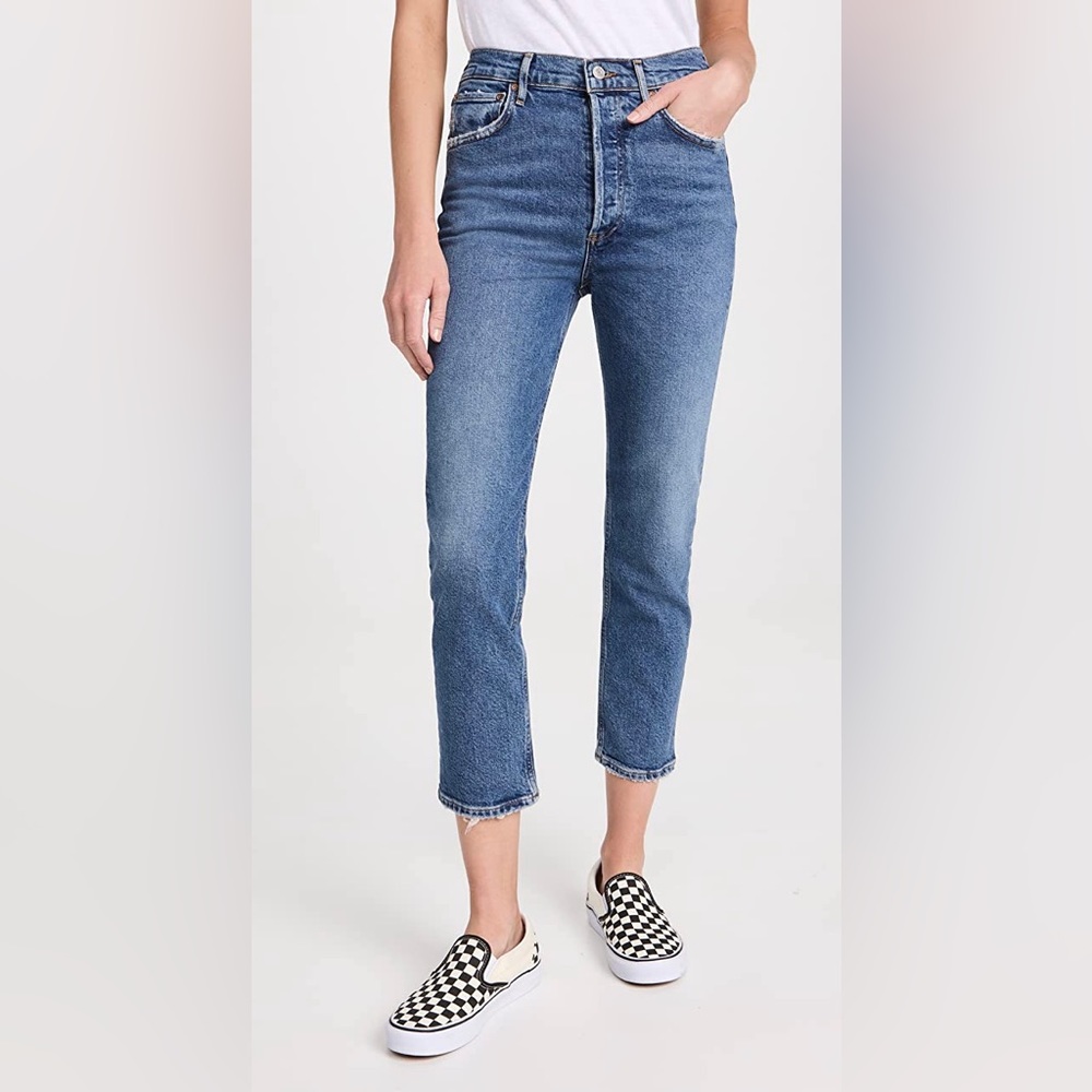 Agolde Blue Straight Leg Jeans